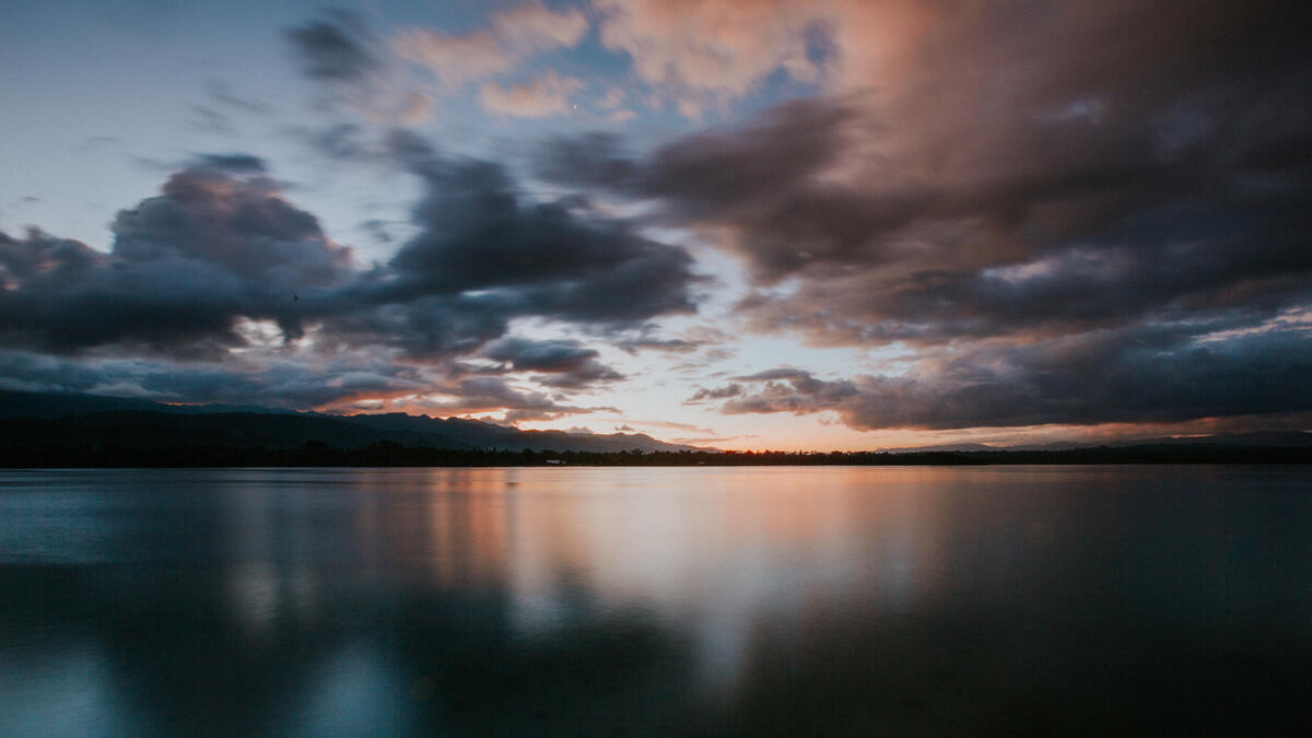 Seascape at sunset, from the Solomon Islands