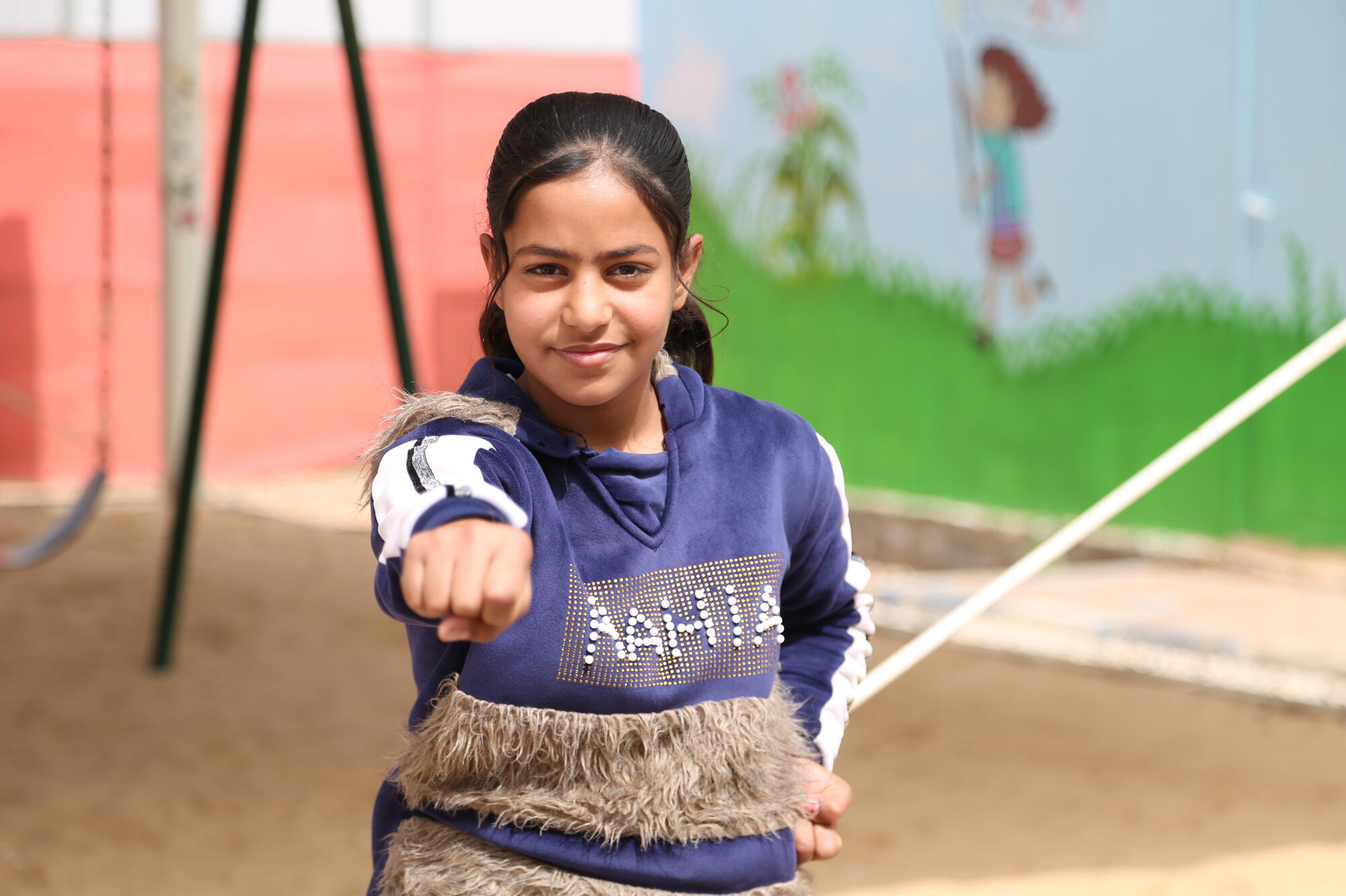 Malak in Syria takes part in a World Vision sports programme