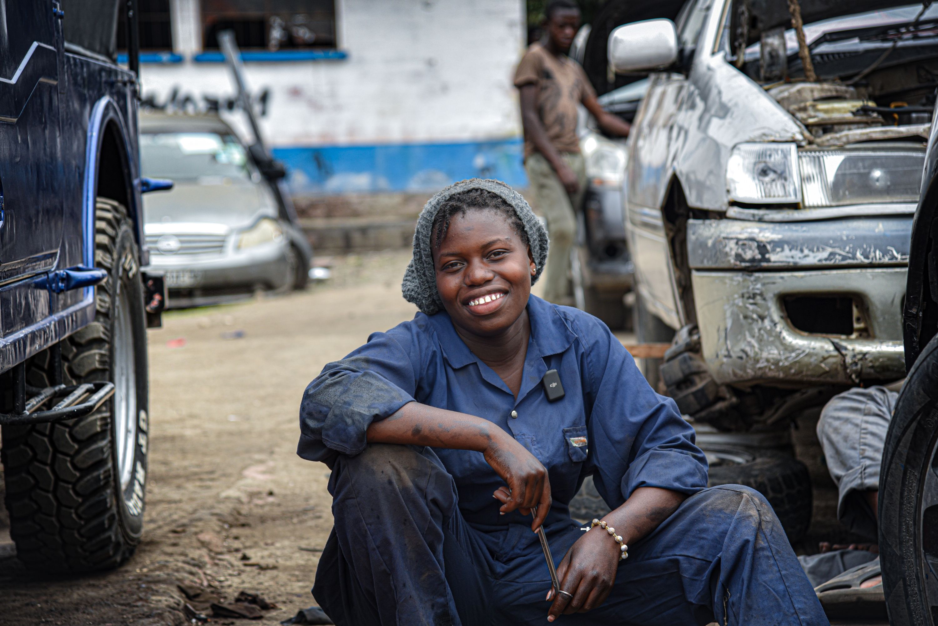 Immaculée from the DRC in a workshop.