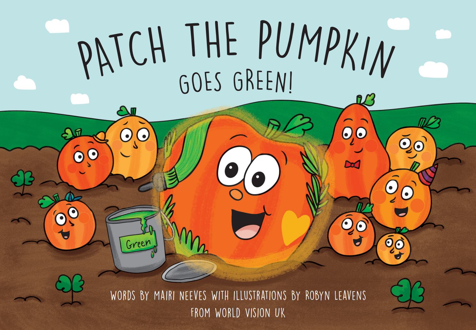 Storybook cover of Patch the Pumpkin, Goes Green